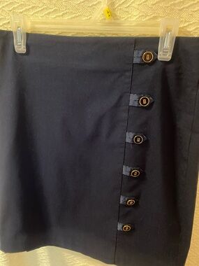 Classic black Mini Skirt with Side Button Detail